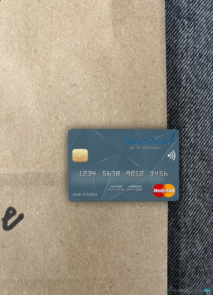 Download El Salvador Banco Azul de El Salvador mastercard photolook front Photoshop template